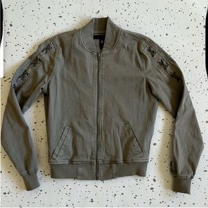 💘 TINSEL - MURIEL STITCHED SLEEVE BOMBER JACKET ARMY GREEN